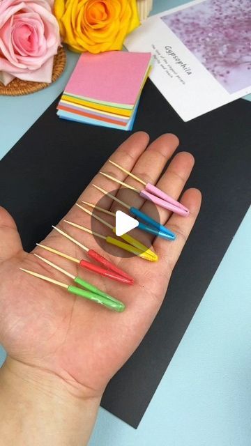 paper crafts creator on Instagram: "Title: Fun Tweezers with Toothpicks Craft

Hashtags: #parentchildcrafts #homemadetoys #kindergartencrafts #diycrafts #toothpickcraft #easycrafts #creativeprojects #handmadecrafts #funwithkids #simplecrafts" Craft With Toothpicks, Tooth Pick Crafts, Matchstick Craft On Paper, Toothpick Crafts, Homemade Toys, Kindergarten Crafts, Tweezers, Handmade Crafts, Easy Crafts