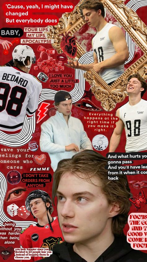 doing another Connor bedard shuffle cause my other one was trash #connorbedard #nhl #nhlhockey #hockey #icehockey #red #redaesthetic #sports Hot Nhl Players, Connor Bedard Wallpaper, Ice Hockey Wallpaper, Hockey Boyfriend, Nhl Aesthetic, Volleyball Boys, Nj Devils, Connor Bedard, Hockey Posters