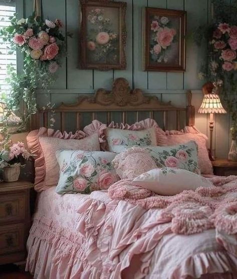 Boho Bedroom Furniture, Romantic Bedroom Decor, Chic Bedroom Decor, Sleek Furniture, Shabby Chic Bedroom, Romantic Bedroom, Shabby Chic Bedrooms, Vintage Bedroom, Aesthetic Rooms