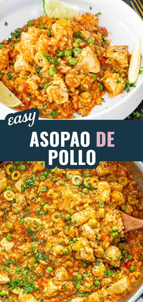 Warm up with this delicious Asopao de Pollo! 🍲 Tender chicken and rice simmered in a flavorful broth with spices and veggies. It's a comforting Puerto Rican stew that's perfect for any day. #AsopaoDePollo #PuertoRicanFood #ChickenAndRice Ethnic Soup Recipes, Chicken And Rice Stew, Puerto Rican Chicken And Rice, Puerto Rican Chicken, Rice Stew, Jo Cooks, Easy Mediterranean Diet Recipes, Skillet Recipes, Skillet Dinners