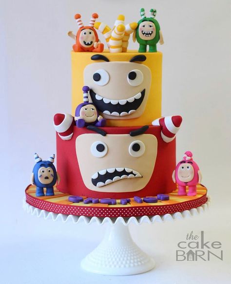 Oddbods, Animated Series, Satire, Singapore/British, Fondant, Modeling, Birthday - @thecakebarn Cake For Boys Birthday, Cartoon Birthday Cake, Baby Boy Birthday Cake, Christmas Cake Pops, Birthday Inspiration, First Birthday Cake, Simple Birthday Cake, Birthday Cake Recipe, Birthday Crafts