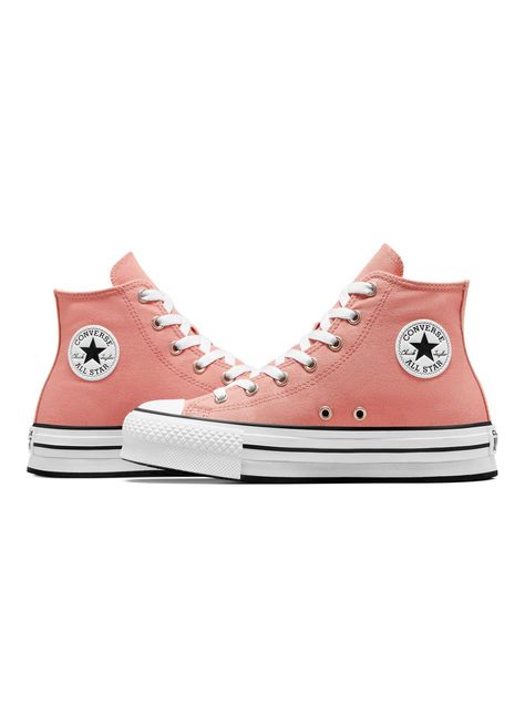 Converse junior girls seasonal color canvas hi trainers - light orange