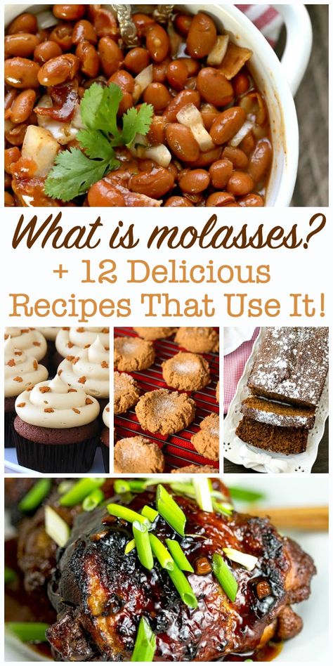 Ever wonder just what molasses is and how to use it? Click to find out more about this thick, dark syrup and get 12 incredible molasses recipes! Cooking With Molasses, Dessert With Molasses, What To Make With Molasses, How To Use Molasses, Baking With Molasses, Recipes That Use Molasses, Uses For Molasses, Molasses Recipes Healthy, Recipes Using Molasses