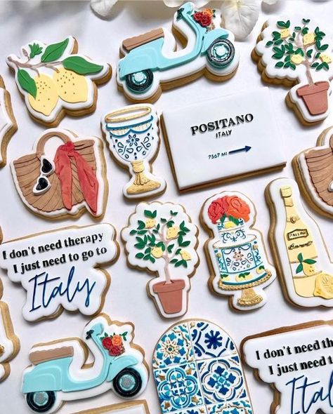 Coco Cookies, Wedding Biscuit, Italy Party, Italian Themed Parties, Summer Appetizers Easy, Italian Theme, Cookies Theme, Themed Cookies, Summer Appetizer