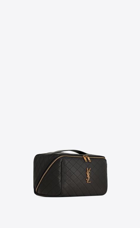 GABY vanity case in quilted lambskin | Saint Laurent | YSL.com Birthday Shopping List, Vanity Case, Luxury Bag, Leather Products, Birthday Shopping, Makeup Pouch, Cosmetic Pouch, Zip Pouch, Small Leather Goods