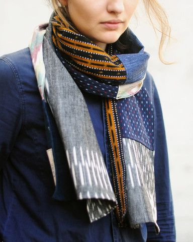 Denim Scarf, Handmade Wool Scarf, Scarf Vest, Patchwork Clothes, Patchwork Scarf, Wool Quilts, Repurposed Clothing, Diy Scarf, Patchwork Denim