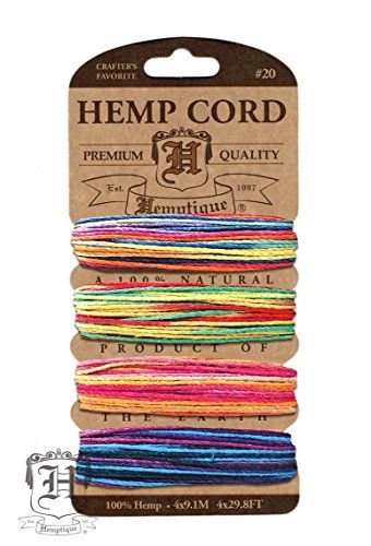 Hemptique HC20V-VAR3 Hemp Variegated Cord, 120-Feet Hempt... Bracelets Crochet, Sadie Hawkins, Hemp Twine, Gift Crochet, Hemp Cord, Glitter Cards, Spring Blooms, Macrame Jewelry, Color Set