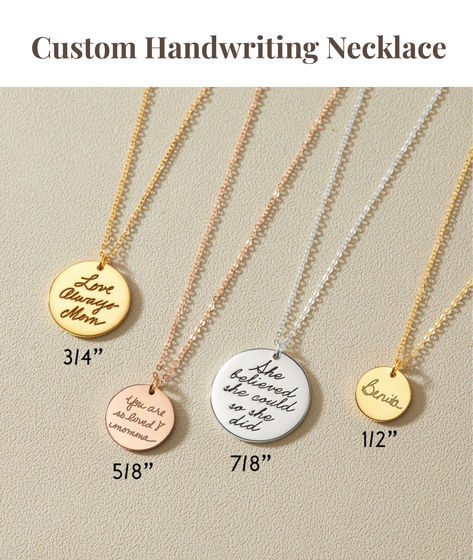 Hold your loved one close with our Dainty Handwriting Necklace. This personalized piece captures their actual handwriting, making it a heartfelt keepsake. Whether it's a loss of mom Gift, memorial necklace, or a touching sympathy gift, this handwritten necklace honors their memory beautifully. A perfect jewelry with handwriting piece to treasure forever, offering comfort and connection when you need it most. Dainty Handwriting, Loss Gift Ideas, Handwritten Necklace, Loss Of Mom, Handwriting Necklace Custom, Handwriting Gifts, Engraved Handwriting, Handwriting Necklace, Amazing Gifts