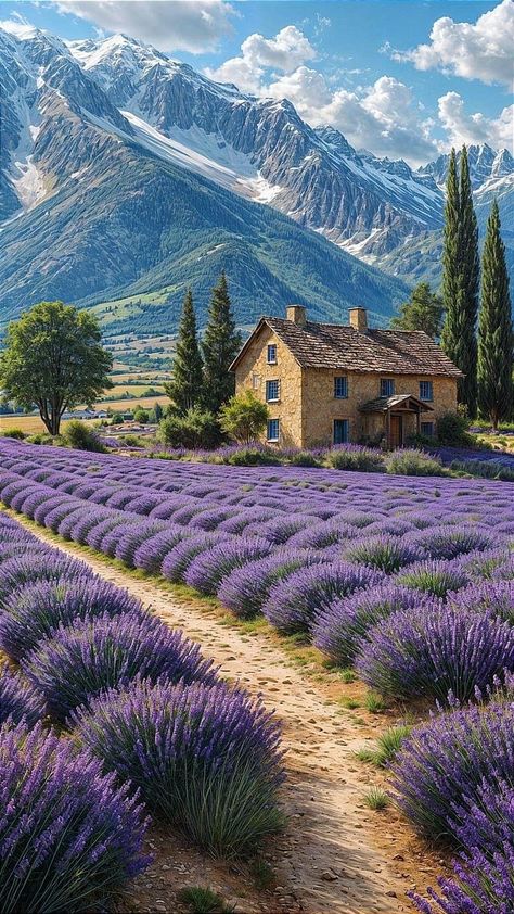 Beautiful Landscape Photography, Beautiful Landscape Wallpaper, Lavender Fields, Landscape Pictures, Beautiful Nature Wallpaper, Beautiful Nature Pictures, Landscape Wallpaper, Fantasy Landscape, Scenery Wallpaper