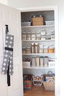 pretty pantry makeover, closet Pantry Tour, Pantry Wallpaper, Repurposed Ladders, Diy Window Seat, Hidden Pantry, Pantry Makeover, Small Kitchen Organization, Small Kitchen Storage, Funky Junk Interiors