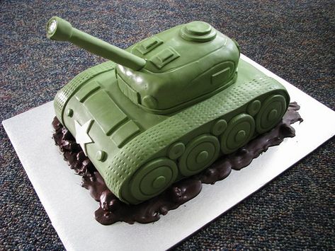 The tank cakes are starting to all look alike. For Z's cake I want to try to bundle the candles at the end of the gun so we can light them. Army Tank Cake, Army Birthday Cakes, Army Themed Birthday, Map Cake, Tank Cake, Army Cake, Army Birthday Parties, Military Cake, Army's Birthday