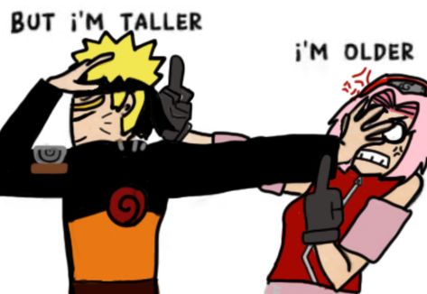 Im older but I’m taller meme🤣 Naruto And Sakura, Naruto Art, Naruto, Memes, Anime, Quick Saves, Art