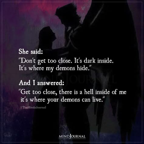 Demon Quotes Aesthetic, Her Quotes Aesthetic, Dark Love Aesthetics, Demon Couple, Love Quotes Couple, Demonic Quotes, Hell Quotes, Evil Quotes, Marla Singer