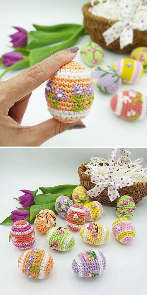 Crocheted Easter Eggs, Crochet Easter Eggs, Easter Crochet Patterns Free, Crocheted Slippers, Single Crochet Decrease, Easter Egg Pattern, Crocheted Patterns, Crochet Easter, Easter Crochet Patterns