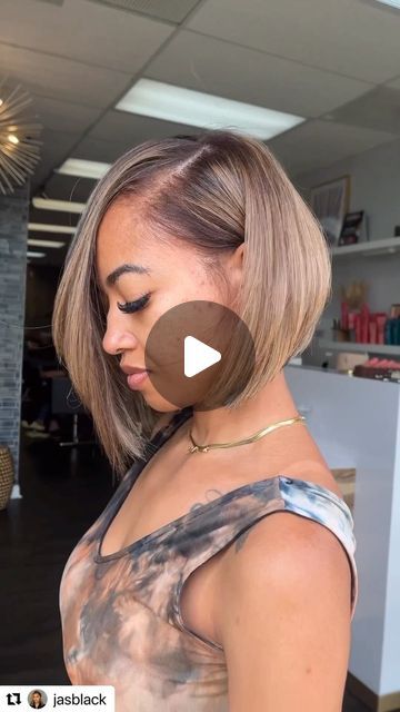 The Cut Life on Instagram: "beautiful bob cut & color by @jasblack of @studiolushdetroit 🔥

#thecutlife #detroithairstylist #boblife #bobhaircut #blondebob" Aline Bob Black Women, Medium Angled Bob Hairstyles, Side Part Bob Black Women, Medium Angled Bobs, Bob Black Women, Side Part Bob, Bob Black, Angled Bob Hairstyles, Cut Life