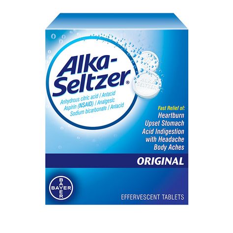 Effervescent Heartburn Relief Antacid | Alka-Seltzer® Acid Indigestion, Effervescent Tablets, Alka Seltzer, Fever Reducer, Stomach Acid, Body Ache, Upset Stomach, Muscle Aches, Sodium Bicarbonate