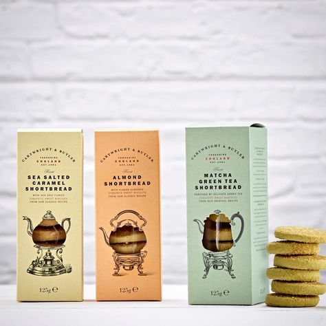 Briggs & Co. Design on Instagram: “Our latest @cartwright_butler packs have arrived ☕️ #putthekettleon #packagingdesign #biscuits #shortbread #matcha” Shortbread Packaging, Olive Packaging, Cookie Packaging Ideas, Caramel Shortbread, Good Packaging, Shortbread Cookie, Cookie Packaging, Co Design, Shortbread Cookies