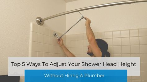 Want to Raise or Lower your Shower Head Height? Read The Top 5 Ways for Adjustable Height Shower Head Without Hiring A Plumber. Shop Adjustable Shower Head. Shower Head Height, Ceiling Shower Head, Shower Nozzle, Adjustable Shower Head, Diy Shower, Bathroom Update, Top 4, Shower Head, 5 Ways