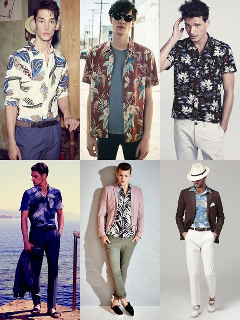 Hawaiian Themed Outfits, Hawaiian Outfit Men, Hawaiian Shirt Outfit, Shirt Outfit Men, Lookbook Inspiration, Floral Shirts, Hawaii Outfits, Floral Hawaiian Shirt, Fashion 2014