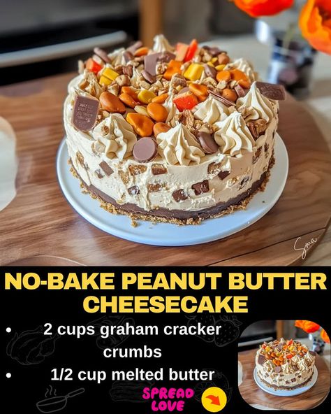 No-Bake Peanut Butter Cheesecake No Bake Peanut Butter Cheesecake, Bacon Cheeseburger Meatloaf, Baked Meatloaf, Mexican Casserole Recipe, Pillsbury Biscuits, Chicken Pasta Bake, Bbq Bacon, Chocolate Cream Pie, Peanut Butter Cheesecake