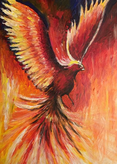 Phoenix Bird Drawing, Phoenix Painting, Phoenix Bird Art, Rising Above, Bird Drawing, Painting Water, Phoenix Bird, Phoenix Rising, Fire Bird