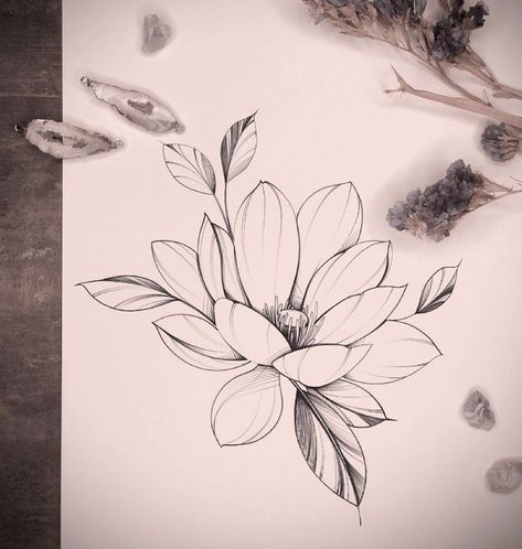 Flor Tattoo, Magnolia Tattoo, Cool Tattoo, Beautiful Flower Tattoos, Flower Drawing Design, Flower Art Drawing, Botanical Tattoo, Floral Tattoo Design, Cherry Blossom Tattoo