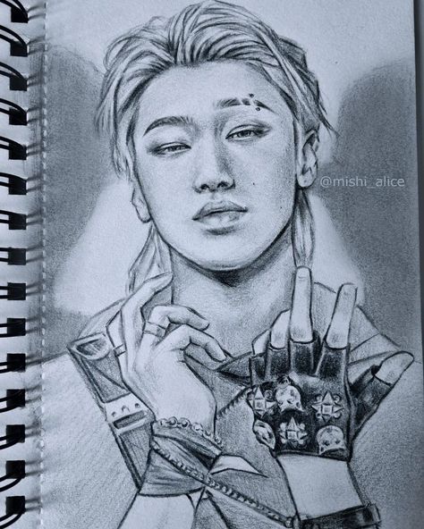 Choi San Drawing, How To Draw Sans, Draw Aesthetic, Sans Art, San Ateez, Van Gogh Art, Kpop Drawings, Choi San, Book Art Drawings