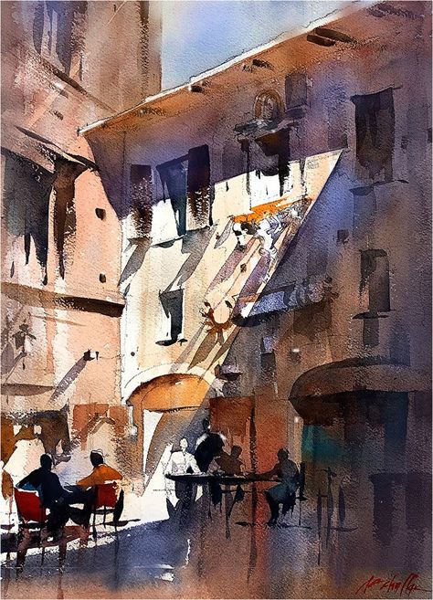 Thomas W Schaller, Thomas Schaller, Plein Air Watercolor, Art Thomas, Watercolor City, Watercolor Architecture, Architecture Painting, 수채화 그림, Watercolor Landscape Paintings