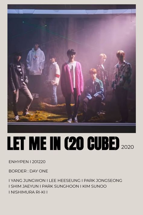 enhypen let me in (20 cube) alternative minimalist poster Enhypen Minimalist Poster, Enhypen Party, Enhypen Prints, Enhypen Songs, Alternative Minimalist Poster, Let Me In 20 Cube, Kpop Minimalist, Enhypen Poster, Printable Wall Poster