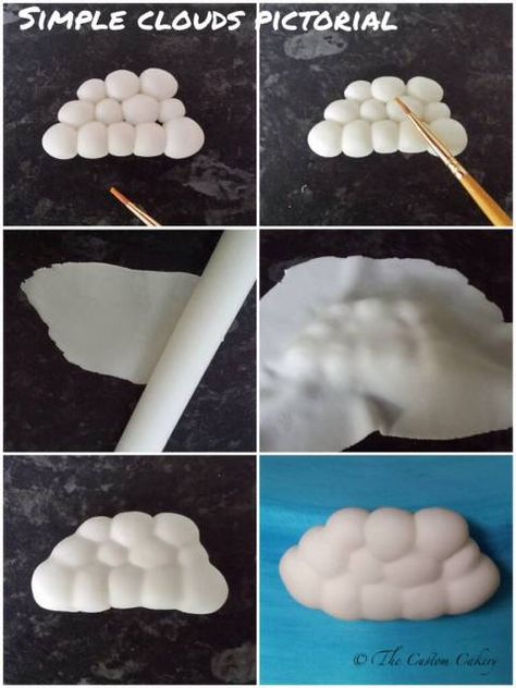 Hello all I’ve made clouds on two cakes recently and wasn’t happy with the first so tried a different technique. I’m certainly not the first to use it I’m sure but I made a simple photo tutorial for the people who follow my facebook page so... Diy Frosting, Flori Fondant, Cloud Cake, Frosting Techniques, Decoration Patisserie, Unicorn Birthday Cake, Cake Topper Tutorial, Idee Pasto, Fondant Cake Toppers