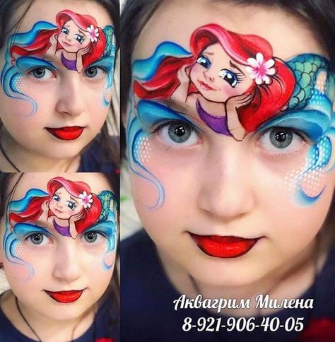 Princess Face Painting, Face Painting Easy, Face Art Makeup, Kids Face Paint, Face Painting Designs, Alcohol Ink Painting, Ariel The Little Mermaid, Mystical Creatures, Ink Painting