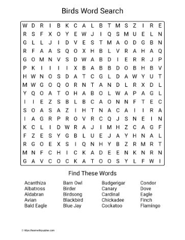 Large Print Birds Word Search Large Print Word Searches For Seniors Free Printable, Large Print Word Searches For Seniors, Thanksgiving Puzzle, Thanksgiving Word Search, Christmas Word Search, Thanksgiving Words, Science Puzzles, Learning Support, Word Searches