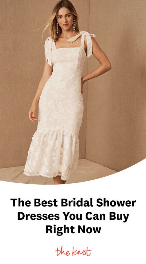 Cheap Bridal Shower Dresses, Rehearsal Dinner Dress Boho, Whimsical Bridal Shower Dress, Midsize Bridal Shower Outfit, Rehearsal Dinner Dress For Bride Summer, White Bridal Shower Dress For Bride, Bridal Shower Outfit For Bride Summer, Wedding Dress Midsize, Bride Rehearsal Dinner Dress