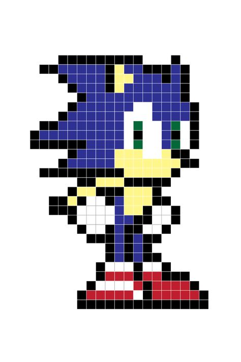 Cool Easy Pixel Art, Pixel Images Art, 90s Perler Bead Pattern, Fuse Bead Ideas, Pixel Art Ideas Creative, Pixel Art Hard, Sonic Pattern, Ideas For Teachers Day, Easy Card Making