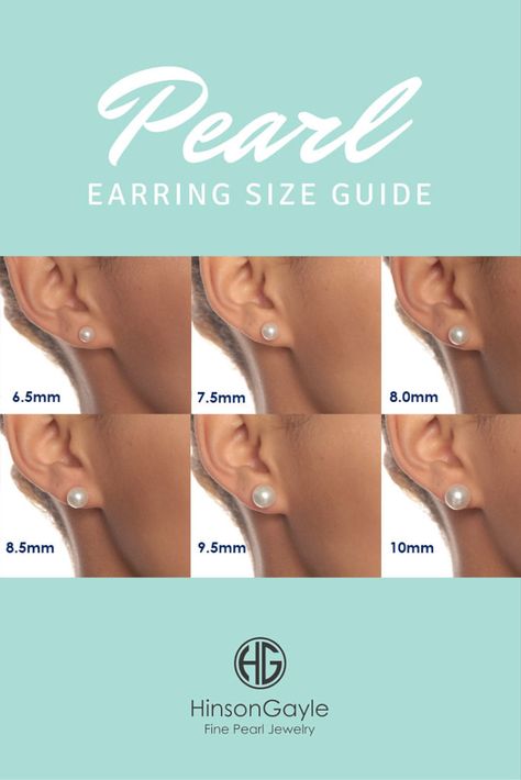 Pearl Earring Size Guide Pearl Size Chart, Look Working Girl, Small Diamond Rings, Beautiful Diamond Earrings, Fine Pearl Jewelry, Flawless Diamond, Platinum Earrings, Pearl Earring, White Gold Earrings