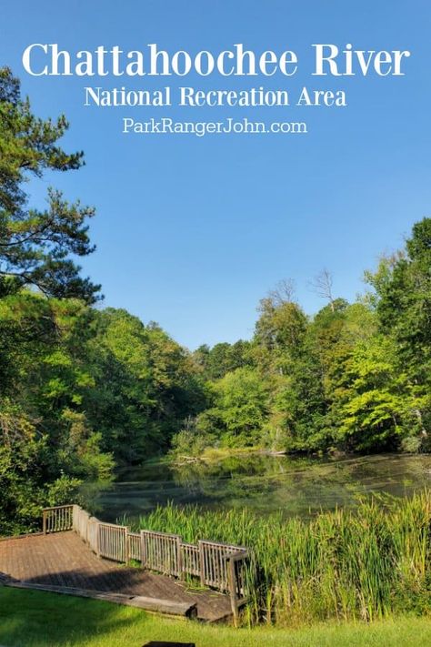 Everything you need to know to plan a trip to the Chattahoochee River National Recreation Area near Atlanta, Georgia!  Epic things to do, what to see, safety and more!  #nationalpark #Nps #findyourpark #atlanta National Park Lodges, Chattahoochee River, Usa Destinations, Georgia Travel, Photo Recreation, Hiking National Parks, Canada Destinations, Vacation Usa, Plan A Trip