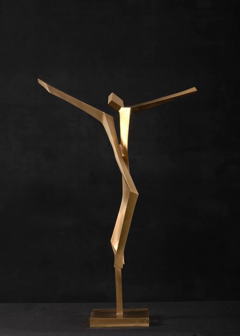 Contemporary Cross, Wood Sculpture Art, Wood Wall Cross, Wire Wall Art, Modern Art Sculpture, Geometric Sculpture, Angel Sculpture, Steel Sculpture, Contemporary Sculpture