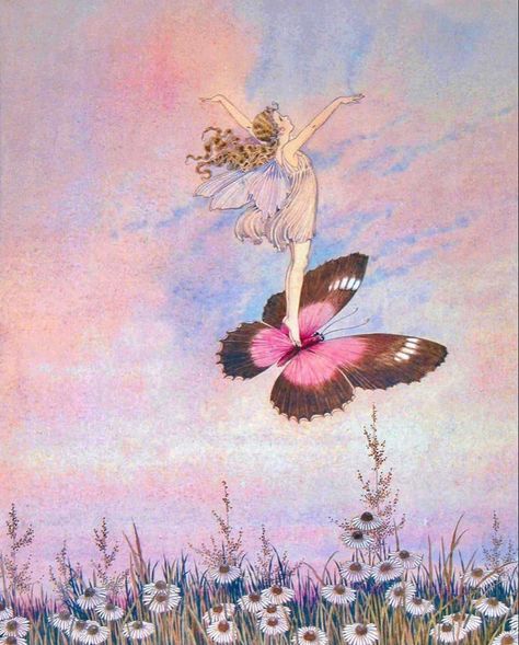 Ida Rentoul Outhwaite, Bel Art, Fairy Illustration, Art Mignon, Fairy Aesthetic, Vintage Fairies, Fairytale Art, Art Et Illustration, Wow Art