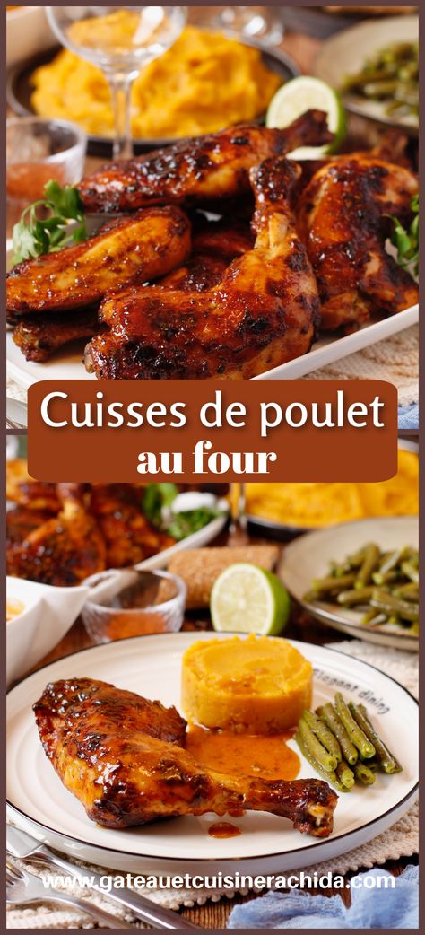 Cuisses de poulet au four avec délicieuse marinade Celebration Ideas, Recipe Boards, French Food, Beignets, Diy Party Decorations, Food Recipe, Baked Chicken, Home Cooking, Italian Recipes