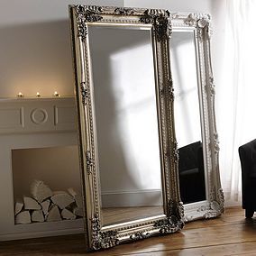 Silver Floor Mirror, French Style Mirrors, Floor Standing Mirror, Full Length Mirror Wall, Leaner Mirror, Elegant Mirrors, Ornate Mirror, Standing Mirror, Rectangular Mirror