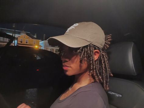 Loc Hairstyles With Hats, Dreads With Hat, Hat Over Locs, Loc Styles With Hats, Locs And Hats Women, Hats With Locs, Hat With Locs, Locs With Hats, Locs And Hats