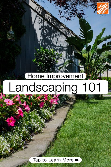 Flowers Around House Landscaping, Landscaping Around Garage, Front Yard Landscaping Ideas On A Budget Simple, Landscaping Side Of House, Front Lawn Landscape Ideas, Front Entry Landscaping, Landscaping 101, Curb Appeal Landscape, Landscape Curbing