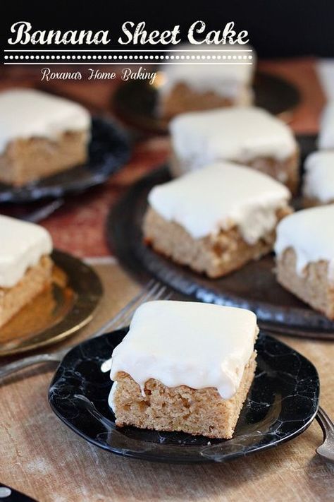 banana-sheet-cake-recipe-3 Texas Sheet Cakes, Banana Sheet Cake, Banana Sheet Cakes, Coconut Sheet Cakes, Best Birthday Cake Recipe, Texas Sheet Cake Recipe, Cake Form, Texas Sheet, Texas Sheet Cake