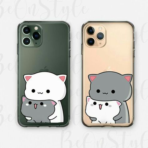 Kawaii Iphone 11 Case, Phone Case For Couple, Iphone 12 Cute Cases, Gift For New Couple, Cute Matching Phone Cases For Couples, Best Friend Phone Cases For 2, Couple Case Design, Best Friends Phone Cases, Couple Phone Cases Aesthetic