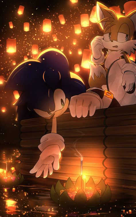 Loy Krathong 2014 by Baitong9194 Sonic And Tails, Loy Krathong, Shadow Sonic, Game Sonic, Sonic Mania, Sonic Heroes, Sonic And Amy, Sonic Fan Characters, Sonic 3