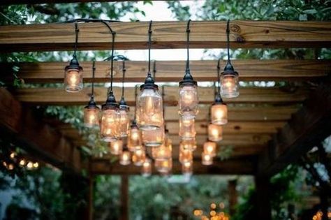 Repurposed Pergola Lighting #pergola #lighting #lights #decorhomeideas Pergola Lights, Pergola Diy, Patio Pergola, Restaurant Patio, Pergola Lighting, Lights Hanging, Pergola Design, Deco Luminaire, Pergola Kits