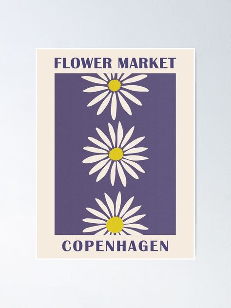 "Daisy Flower, Copenhagen Flower Market" Poster for Sale by TheColorFlow | Redbubble Flower Market Copenhagen, New York Flower, Market Poster, Flower Market Poster, Flower Poster, Pastel Flowers, Flower Market, Henri Matisse, Daisy Flower