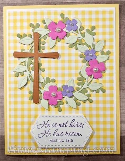 Christian Easter Cards Handmade, Diy Easter Cards, Easter Cards Religious, Stampin Up Easter Cards, Easter Paper Crafts, Easter Cards Handmade, Homemade Greeting Cards, Easter Religious, Easter Greeting Cards