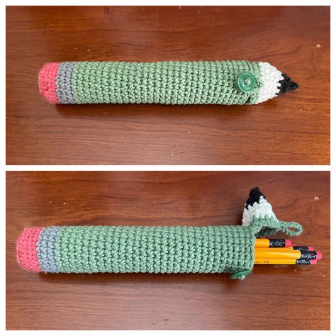 Crochet Animal Pencil Case, Pencil Case Ideas, Crochet Pencil Pouch, Pencil Crochet, Pencil Pouch Pattern, School Crochet, Crochet Christmas Ornaments Free Pattern, Pattern Pencil Case, Crochet Pencil Case