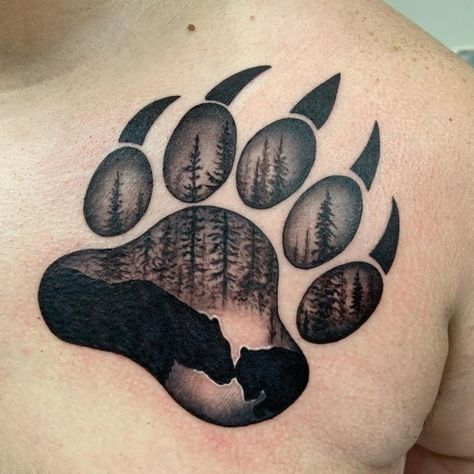 10 Best Bear Paw Tattoo Ideas You'll Have To See To Believe! | Outsons | Men's Fashion Tips And Style Guides Bear Paw Tattoo, Grizzly Bear Tattoos, Bear Claw Tattoo, Black Bear Tattoo, Bear Paw Tattoos, Claw Tattoo, Bear Tattoo Designs, Bear Paw Print, Omerta Tattoo